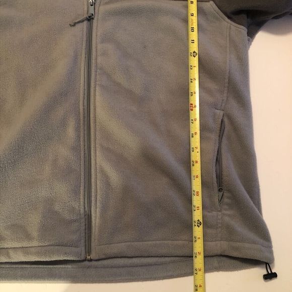 Columbia Mens Fleece Jacket Gray Two Tone Color Block Pockets Full Zip Front XL - Picture 7 of 7